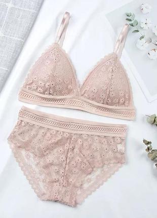 Набір білизни комплект белья ніжно рожевого кольору