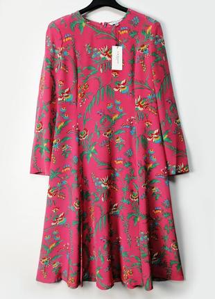 Брендовое шелковое платье миди с принтом l.k.bennett шелк1 фото