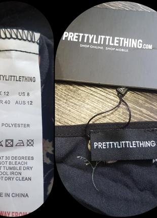 Блуза с глубоким вырезом в цветочный принт от prettylittlething9 фото