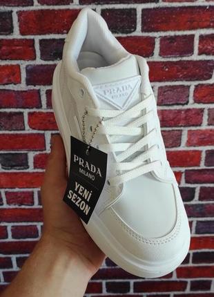 Кроссовки женские в стиле prada milano white new3 фото