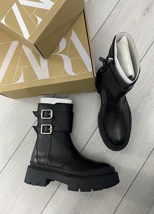 Ботинки кожаные zara