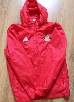 Великолепная ветрозащитная мужская красная куртка adidas core 15 rain jacket3 фото