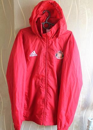 Великолепная ветрозащитная мужская красная куртка adidas core 15 rain jacket1 фото