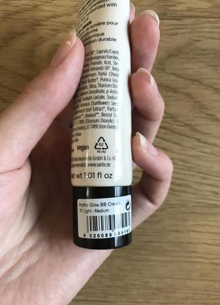 Бб-крем sante hydro glow bb-cream, оттенок 01 lightю веган, cruelty-free, vegan.