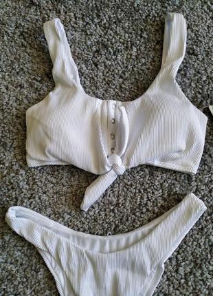 Трикотажный купальник в рубчик