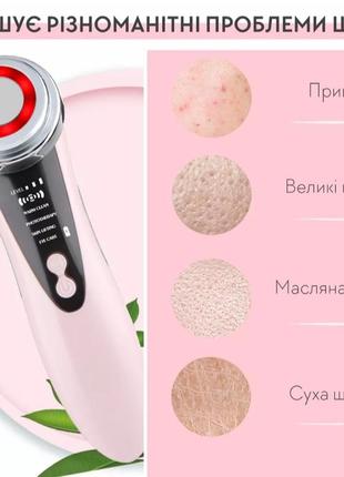 Микротоковый массажер для лица 5 в 1 facial massager w-618d2 фото