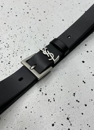 Ремень женский кожаный чорный в стиле ysl / ремень женский кожаный