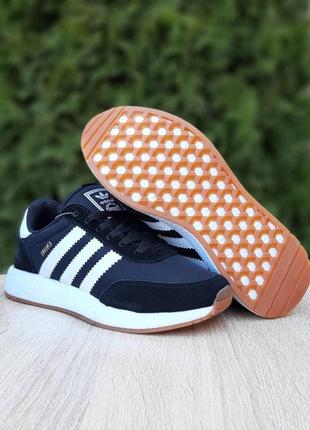 Жіночі і кросівки adidas iniki чорні з білим модні кросівки адідас ініки для дівчини8 фото