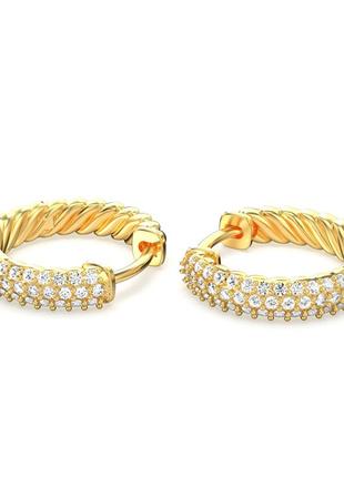 Золотые серьги кольца с бриллиантами 0,42 карат. красное золото2 фото