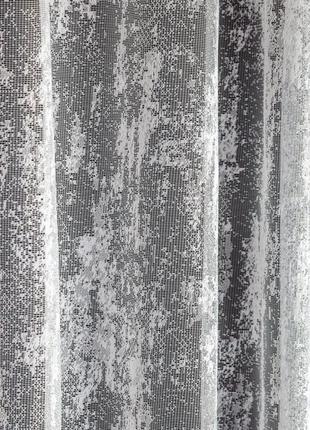 Тюль сітка мармур жакард білий легкий однотонний1 фото