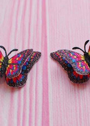 Заколки -метелики різнокольорові3 фото