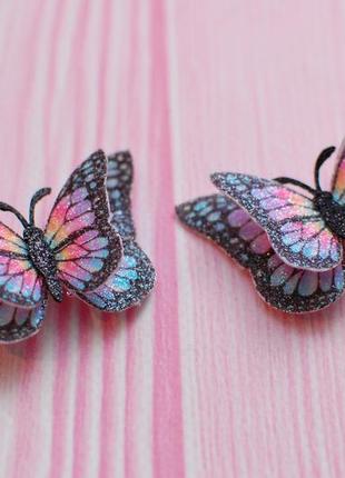 Заколки-метелики різнокольорові1 фото