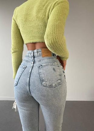 Рваные джинсы lycra mom2 фото