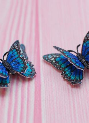 Заколки метелики різнокольорові2 фото