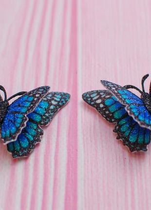 Заколки метелики різнокольорові1 фото