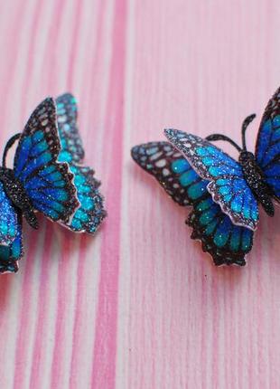 Заколки метелики різнокольорові3 фото