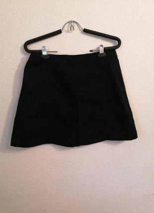 Джинсовая черная юбка юбка на пуговицах divided h&amp;m3 фото