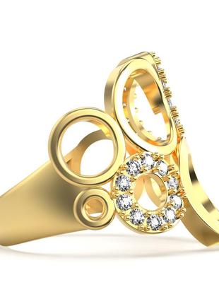 Золотое кольцо с бриллиантами 0,40 карат. желтое золото3 фото