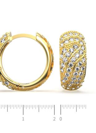 Золоті сережки кільця з діамантами 1,32 карат. червоне золото3 фото