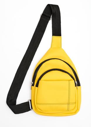 Мужская сумка слинг через плечо sambag brooklyn желтая
