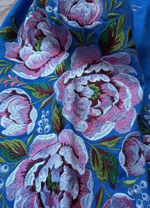 Розкішна натуральна вишиванка вишита сукня в стилі бохо на 100% льоні4 фото