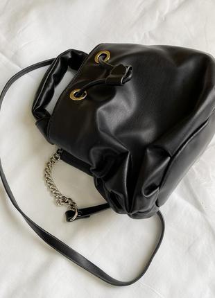 Черная сумка, сумочка мешочек zara2 фото