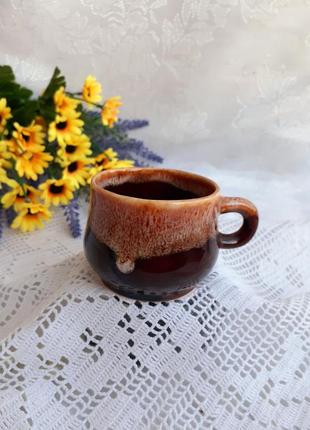 Чашка ☕🍬 для эспрессо кофейная винтаж керамическая обливная майолика маленькая чашечка карамельная пенка7 фото