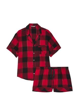 Жіноча піжама victorias secret flannel short pajama set. оригінал