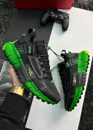 Кроссовки reebok zig kinetika edge черные/зеленые/белые оригинальное качество стильные, красивые 41, 42, 43, 44, 4510 фото