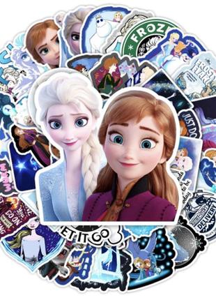 Стикеры наклейки холодное сердце 2 frozen takara tomy водостойкие набор 50 шт.