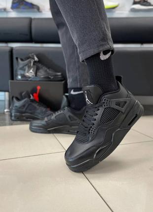 Кросівки nike air jordan retro 4 all black — купить в Украине