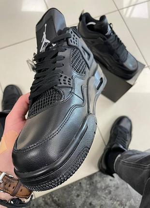 nike air jordan 4 rétro Black Кросівки nike air jordan retro 4 all black — купить в Украине