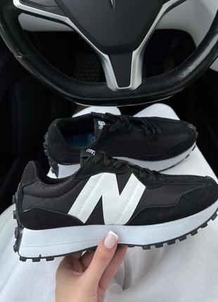Женские популярные  черно-белые кроссовки new balance 327 🆕 нью баланс 327