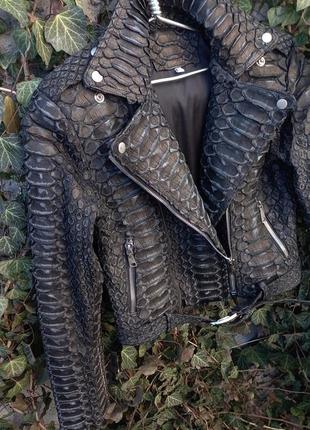 Ексклюзивна куртка косуха з натуральної шкіри дикого пітону драгон dragon antique antik2 фото
