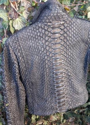 Ексклюзивна куртка косуха з натуральної шкіри дикого пітону драгон dragon antique antik5 фото