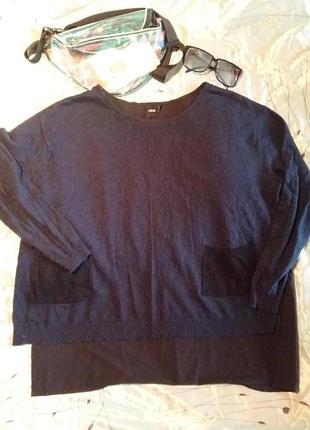 Стильный трикотажный джемпер с карманами asos оверсайз батал