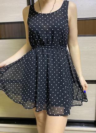 Плаття платье сукня шифонова в горох горошок