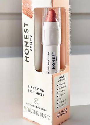 Бальзам, помада honest beauty lip crayon lush sheer відтінок blossom