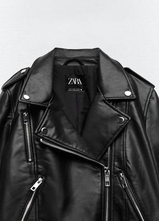 Кожаная куртка косуха zara 💣 новая коллекция ☝️3 фото
