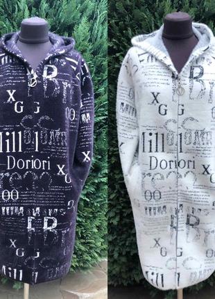 Пальто альпака турция с капюшоном люкс коллекция батал ог 124