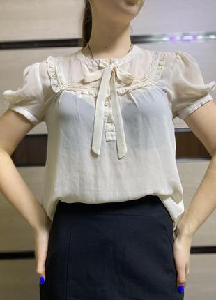 Блузка рубашка блуза прозора на зав‘язці8 фото