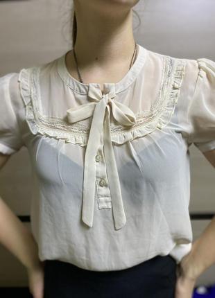 Блузка рубашка блуза прозора на зав‘язці4 фото