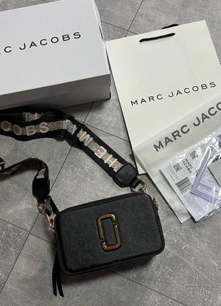 Сумка marc jacobs the snapshot black gold logo v3