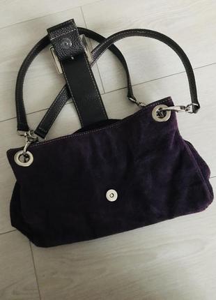Практичная замшевая фиолетовая сумка3 фото