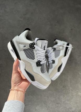 Кроссовки nike air jordan 4 white/black nik-0363