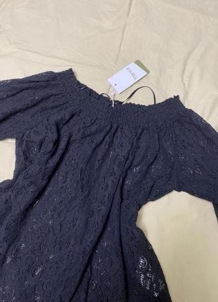 Блузка блуза кофточка ажурная кружная с открытыми плечами5 фото