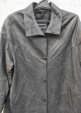 Шикарный кожаный плащ. удлиненная куртка1 фото