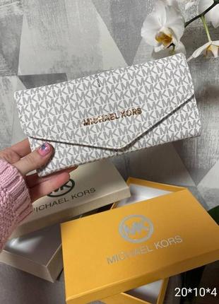 Кошелек женский белый, кошелек в стиле michael kors мишель корш, кошелек женский с коробкой, кошелек