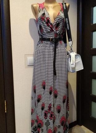 Крутое стильное платье сарафан макси натуральный шелк и вискоза1 фото