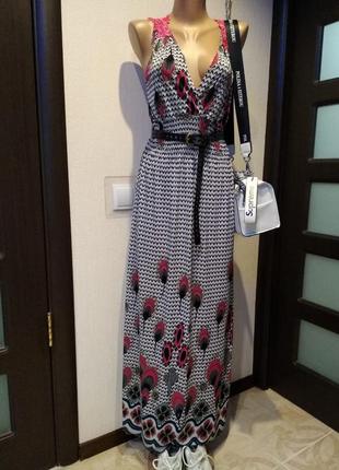 Крутое стильное платье сарафан макси натуральный шелк и вискоза2 фото
